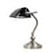 Simple Designs 9" Traditional Banker's Lamp with Glass Shade